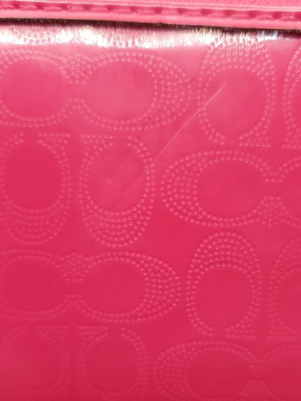 Coach Pink Signature Heart Zip Wallet
